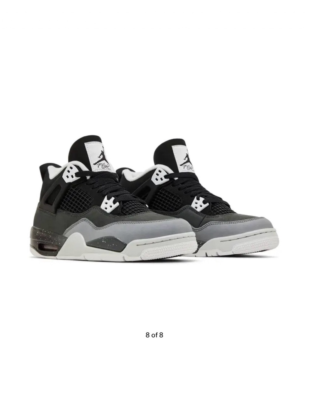 Air Jordan 4 Retro GS “Fear” Grade school Black, Gray & White Retro Sneakers